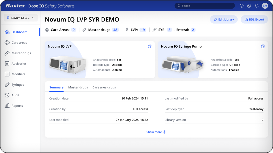Final concept of the Dashboard